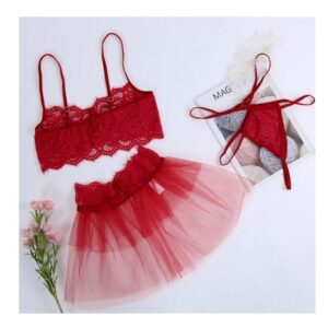 Three Piece Set Racey Lacey Garter Set