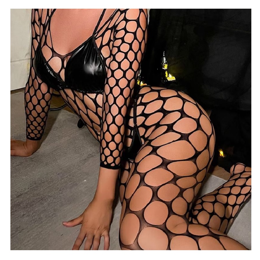 plus size fishnet lingerie set