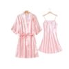 2pcs Half Sleeve with Kimono Robe Set