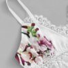 2pieces Satin Flower Bra & Boy Short Set