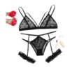 Lace Lingerie Seamless Bra Thong Garter Polka Dot Bra Sexy Lingerie Set