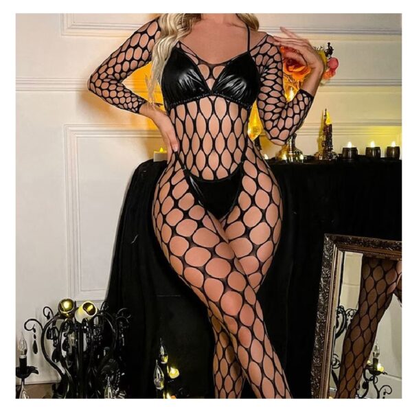 plus size fishnet lingerie set