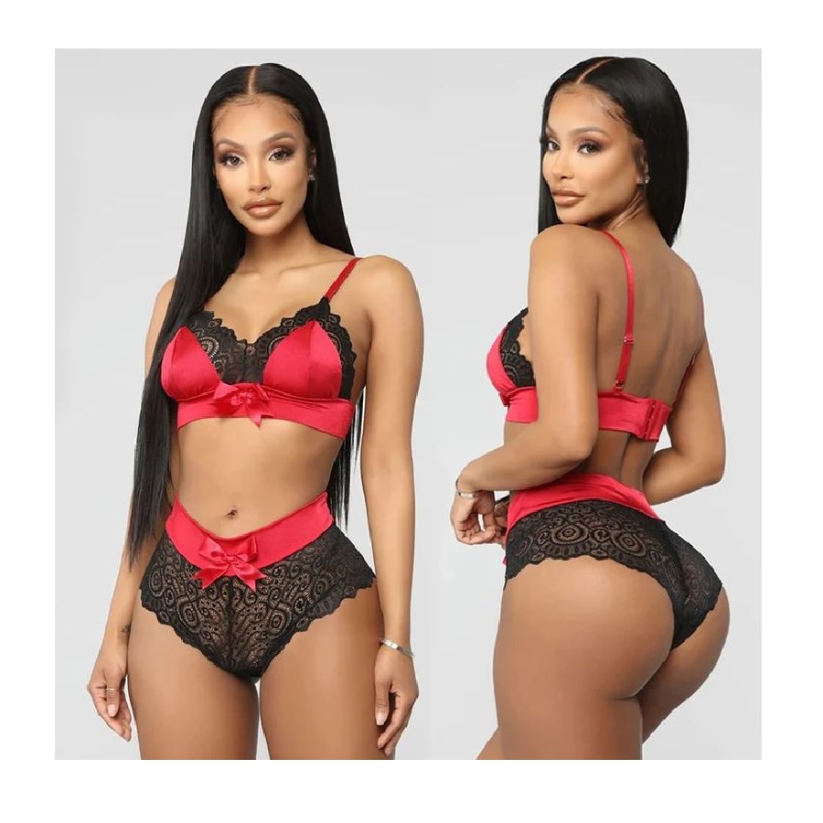 sexy lace bow-knot lingerie set 