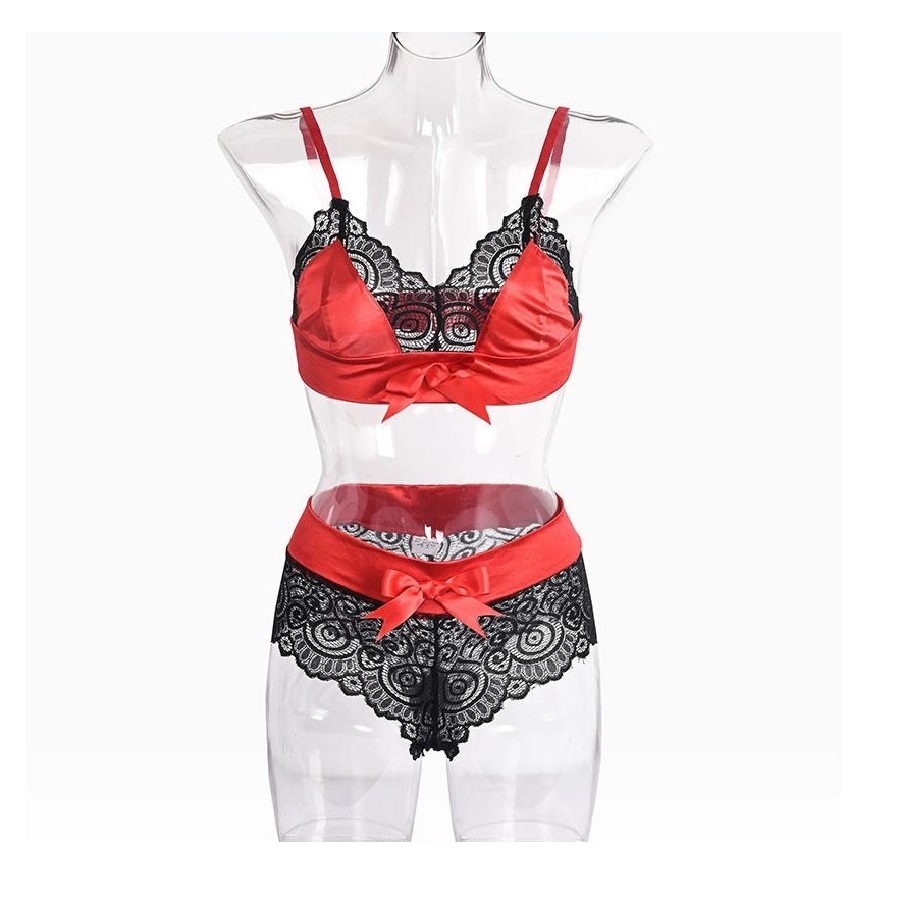 sexy lace bow-knot lingerie set 